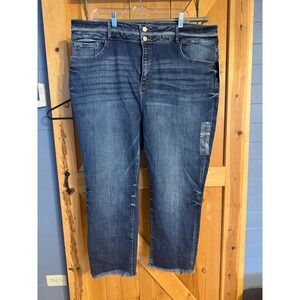 KanCan Kurvy Ultra High Rise Ankle Jeans Women 36 27 Dark Wash Frayed Hem